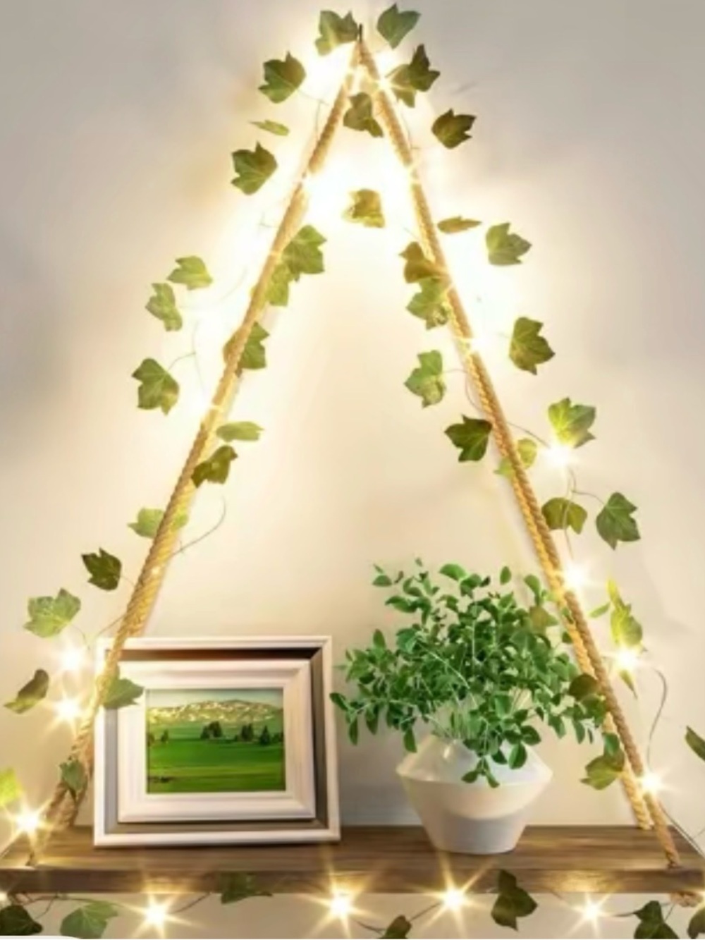 Green Ivy Rope String Lights – Decorative Home Holiday Garland